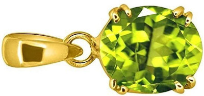 Sidharth Gems 10.25 Ratti Deluxe Quality Natural Peridot Stone Gold Plated Pendant/Locket Rhodium Peridot Brass Pendant