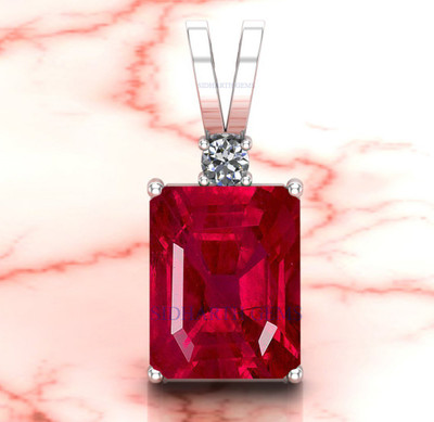 Sidharth Gems 11.25 Ratti 10.25 Carat Ruby Pendant/Locket /Stone Silver Pendant) Rhodium Ruby Brass Pendant
