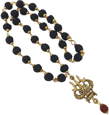 lisa vorce Rudraksha Chain One Gram Gold-plated Beads Brass, Wood Locket Set