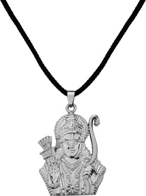 M Men Style Religious God Shree Ram With Cotten Dori Pendant Necklace Rhodium Zinc, Metal Pendant