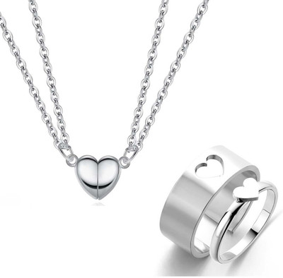 ruby collection Rhodium Alloy Pendant Set