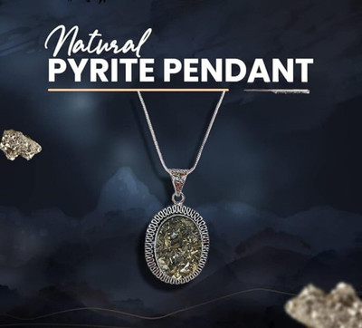 VIBESLE Money Magnet & Abundance Cluster Pyrite Pendant With Chain Crystal Crystal Pendant