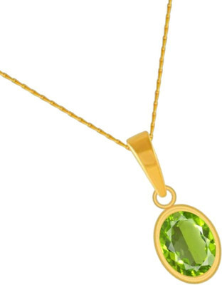 Chopra Gems Peridot Pendant Semi Precious Peridot stone Astrological Purpose for unisex Gold-plated Peridot Brass