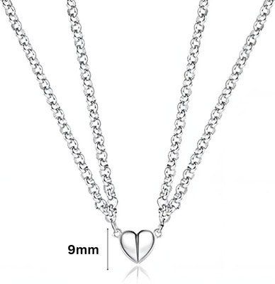 m a enterprises Magnetic Heart Stainless Steel Pendant Set