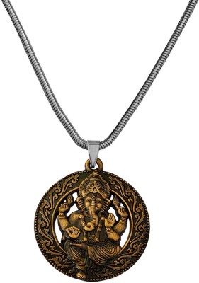 Shiv Jagdamba Religious Lord Shiv Putra Ganesh Pendant Necklace Rhodium Zinc, Metal Pendant