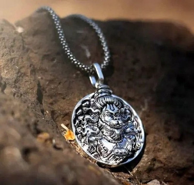 Whitechimes Round Hanuman ji pendant for men and women Stainless Steel, Alloy Pendant
