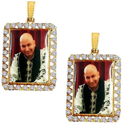 Stylewell (2 Pcs) Small (Mix Swaroop/Photo) Jai Guru Ji Swaroop/Photo Nug Locket Pendant Gold-plated Stainless Steel Pendant Set