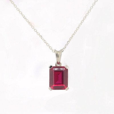 Gemzonite Ruby Pendant with Natural Manik Stone Astrological & Lab Certified Silver Ruby Stone