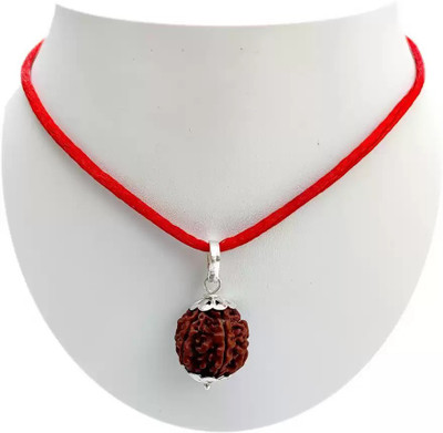 Fine Creation 6 Mukhi Rudraksha Original Nepali | Six Face Rudraksha Wood Pendant
