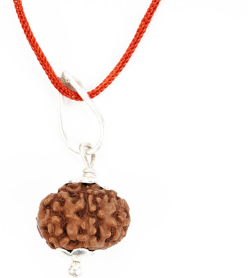 SHUBH RATN 7 Mukhi Rudraksha from Rishikesh: Prosperity And Abundance Symbol Black Silver Agate Wood Pendant