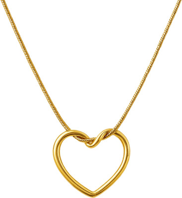 SASHAA Gold-Plated Heart Pendant Necklace for Women & Girls with Pearl Accent & Pendant Gold-plated Stainless Steel Pendant