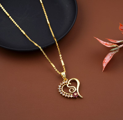 BOGHRA-SALES-Latest-Ethnic-Designer-Classy-Initial-S-Letter-Diamond-Pendant-Chain-Gold-plated-Copper-Diamond-Ruby-Alloy-Metal-Pendant