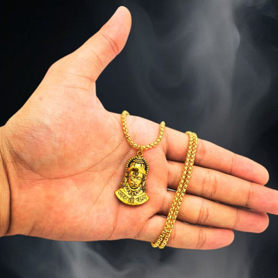 ASTHA Bhakti JEWELLERY Shree ram Jaap Hanuman Religious God Pendant with Chain for Men & W en Gold-plated Brass, Alloy Pendant