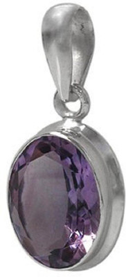 KUNDLI GEMS Silver Amethyst Stone Pendant