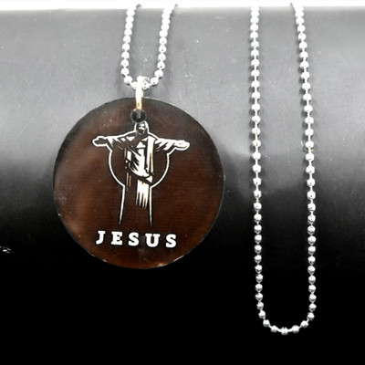 AFH Lord Jesus Christ Bead Chain Yellow Acrylic Pendnet for Men and Women Acrylic Pendant