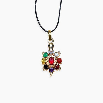 Sankalan Creation Turtle Pendant Gold-plated Agate Brass Pendant