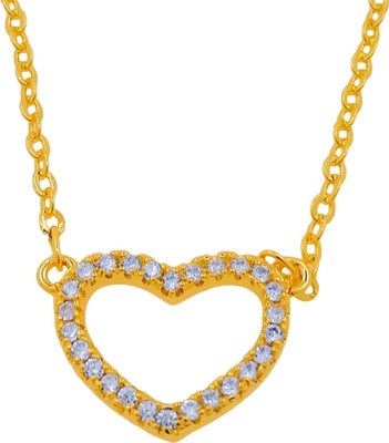 Trinkets Exquisite Gold Plated Chain with heart locket for girls and women Gold-plated Brass Pendant