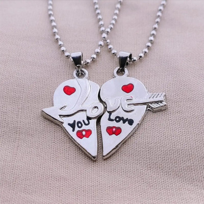 house of common Piyush Enterprises Stylish Silver Plated Couple Heart Pendants Sterling Silver Alloy Pendant