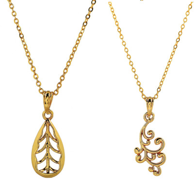 PYR Fashion 18K Gold Plated Love Pendant with Chain for Girls Women Girlfriend Ladies Gold-plated Brass Pendant Set