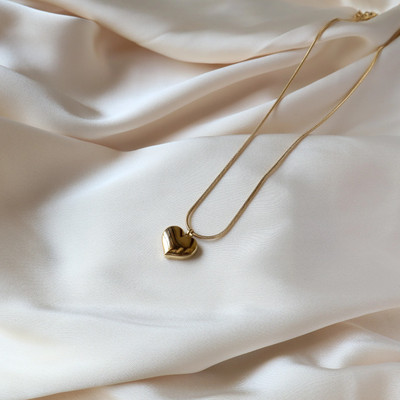 draky jewels heart pendent Gold-plated Stainless Steel Locket Set