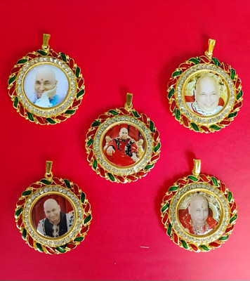 GURUJI CREATION Blessing Pendant with Om Guruji pendent om pendent gold color pendent(pack 5) Metal Pendant