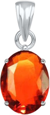 Suruchi Gems & Jewels Hessonite (Gomed) 5.25 Ratti or 5 Ct Gemstone Men & Woman bis Hallmark 925 Sterling Silver Stone Pendant