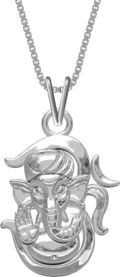 ZALKARI 925 Sterling Silver OM Ganesha God Pendant for mens & women Rhodium Sterling Silver Locket