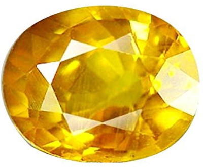 Aanya Jewels Yellow Sapphire Ceylon Mined Pookhraj/Pokhraj/Pukhraj Gemstone Certified 8.25 Ratti Sapphire Stone