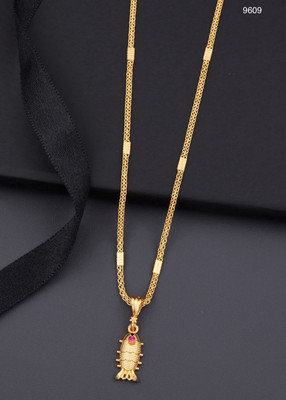 jignesh Gold-plated Diamond Alloy Pendant Set