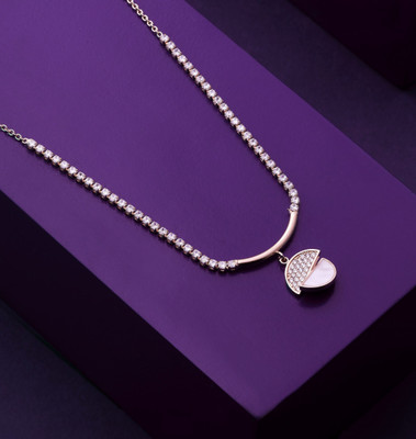Ashnera CP-115 Gold-plated Zircon Stainless Steel Pendant Set