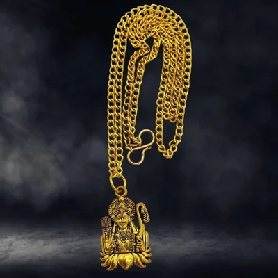 Madhur Creation Shree ram Jaap HanumanJi locket for boys With Chain Best Gift to Loved Ones Gold-plated Brass, Alloy Locket Set