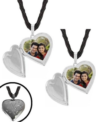 ROOTWAVE Silver Small Size Heart Love Openable Couple Mini Photo Frame Locket Pendant Silver Alloy, Stainless Steel Pendant