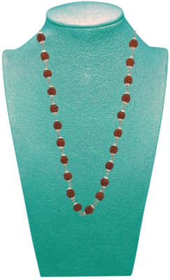 Rudra gems Jewellery Most Beautiful Bhagwan Shiv 5 Mukhi Rudraksha 5 Mukhi Rudraksha Mala Silver Beads Brass, Alloy Pendant Set