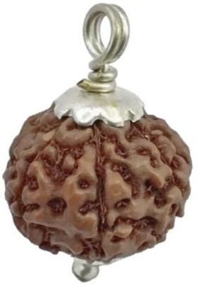 HAPPY CREATION Lab Certified Natural 7 Mukhi Rudraksha Bead indonesian 7 Face Rudraksha Silver Brass Locket Set