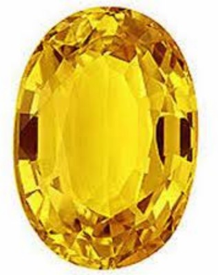 AJ Yellow Sapphire Stone Original Certified Loose Precious Pukhraj Gemstone 6.5 Ratti Emerald Stone