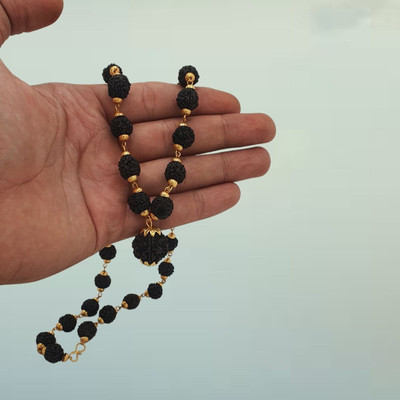 LOTUS Store Most Demanded Bhagwan Mahadev Dotted Locket Pendant With Mala Gold-plated Beads Brass, Alloy Locket Set