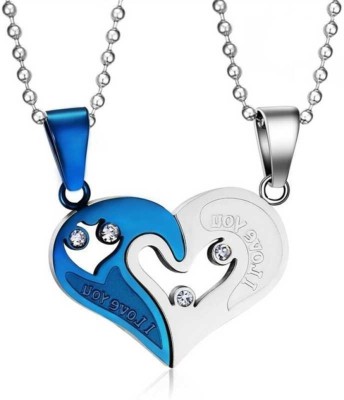 Animated F 49_JS blue pendant Silver Stone Pendant Set