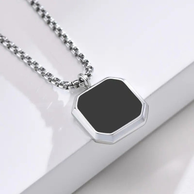 Animated Silver Stone Pendant Set