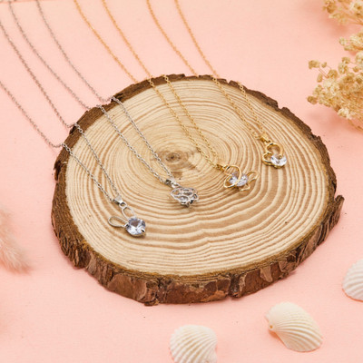 AAROVIA Pack of 4-Elegant Charm Pendant Necklace Set for Women & Girls Stainless Steel Pendant Set