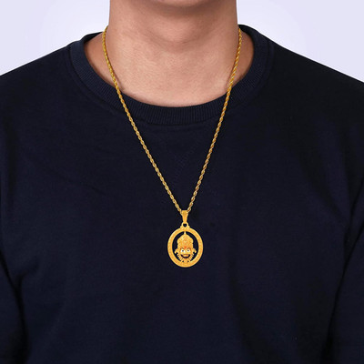 Deary Khatu Shyam Face Gold-plated Alloy Pendant