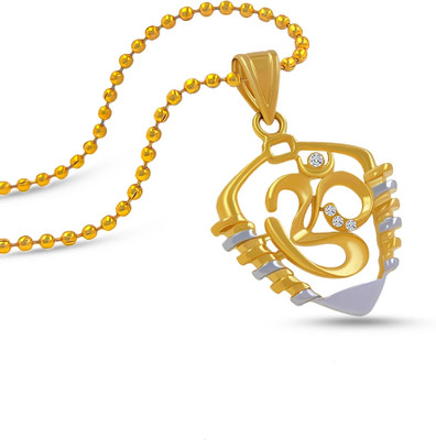 RJ IMITATION Gold plated Om pendant locket with chain Gold-plated Alloy Pendant Set