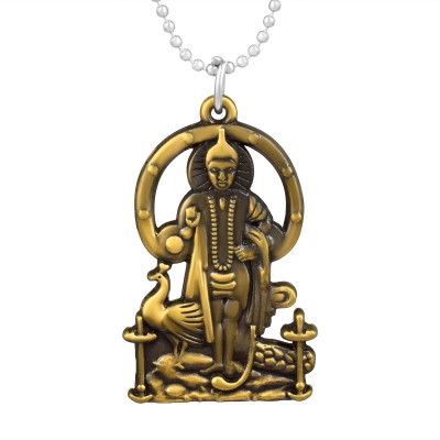 MissMister Brass Gold kartikeya Sarvana Murugan chain pendant Hindu South India god Gold-plated Brass Pendant Set