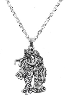 Deary Radha Krishna Locket (Silver1) Silver Alloy Locket Set