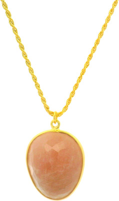 Ontique Solstice 18K Gold Plated Sterling Silver Pendant Chain Necklace Sterling Silver, Gold-plated Sterling Silver Pendant Set
