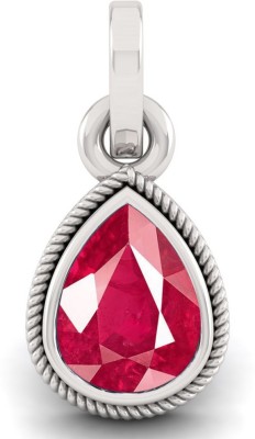 LMDLACHAMA 7.00 Ratti /6.00 Carat Natural Ruby (Manik) Original certified Pendant For Women Silver Silver Pendant