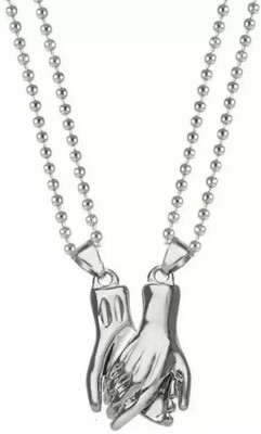 Floky Hand shake locket set this is best locket set Sterling Silver Stainless Steel Locket Set