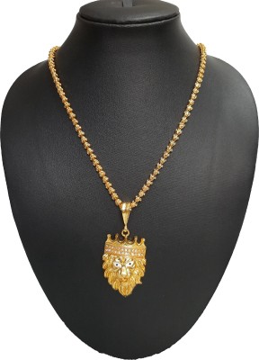 Pihoo Enterprise Lion KING & CHANDRAMUKHI Gold-plated Diamond Alloy Pendant Set