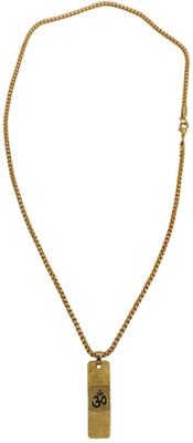 AllenDazzy Unisex Mahadev Shiv Trishul Pendant For Men Women Boys Girls Gold-plated Brass, Wood Pendant Set