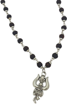 lisa vorce Rudraksha Chain One Gram Silver Beads Brass, Wood Locket Set