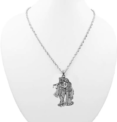 Deary Radha Krishna Locket (Silver1) Silver Alloy Locket Set
